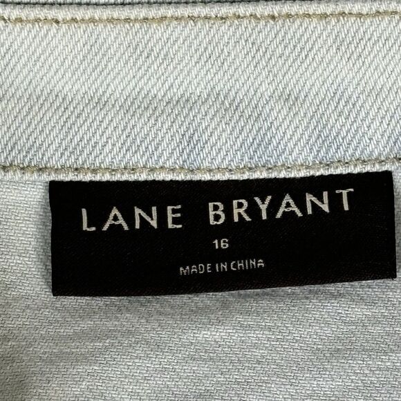 Lane Bryant Jean Jakcet Women's 16 Light Wash LS Collared Button Up Light Weight - Picture 4 of 16